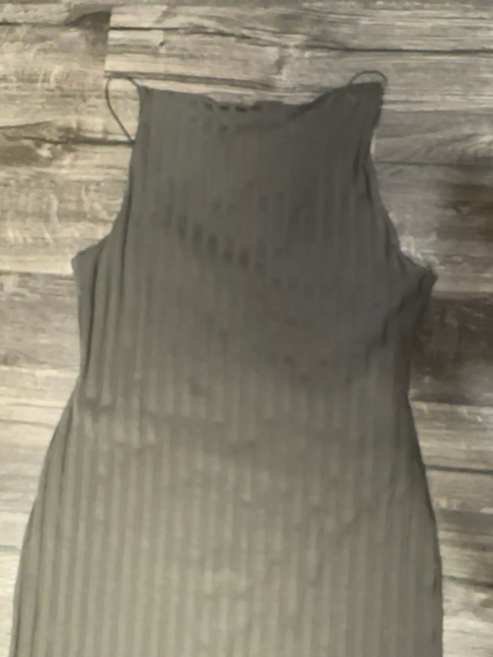 ZARA Olive Ribbed Maxi Slip Dress XL Cotton Stretch Minimalist Chic - Picture 9 of 9
